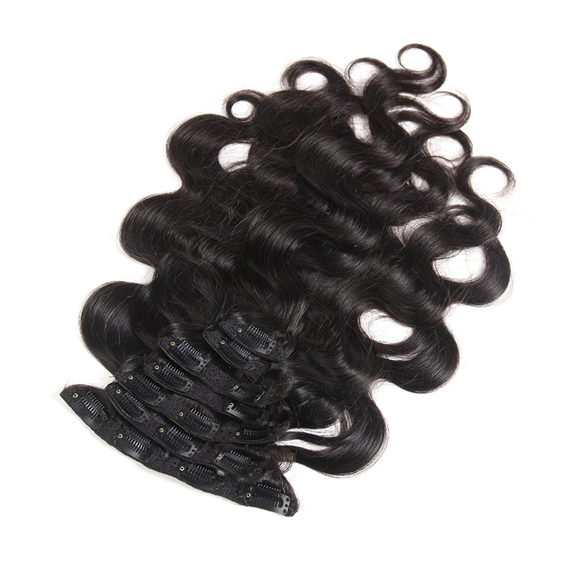 Wholesale Factory Supply 100% Remy Virgin Human Hair 100g - 200g Band Seamless Clip In Hair Extension